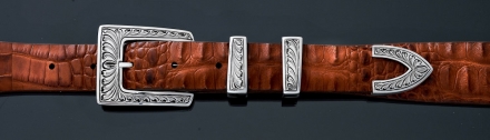 EC56 1&quot; feather engraved 4 pc buckle