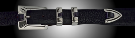 A2 1&quot; polished 4 pc buckle with black jade